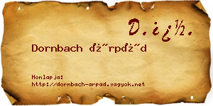 Dornbach Árpád névjegykártya