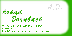 arpad dornbach business card